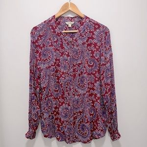 Lucky Brand Button Down Blouse Size L